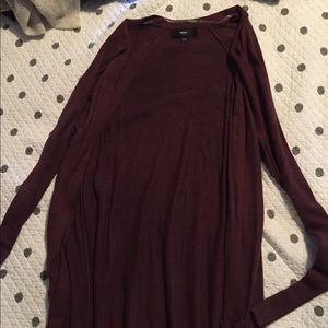 long burgundy cardigan